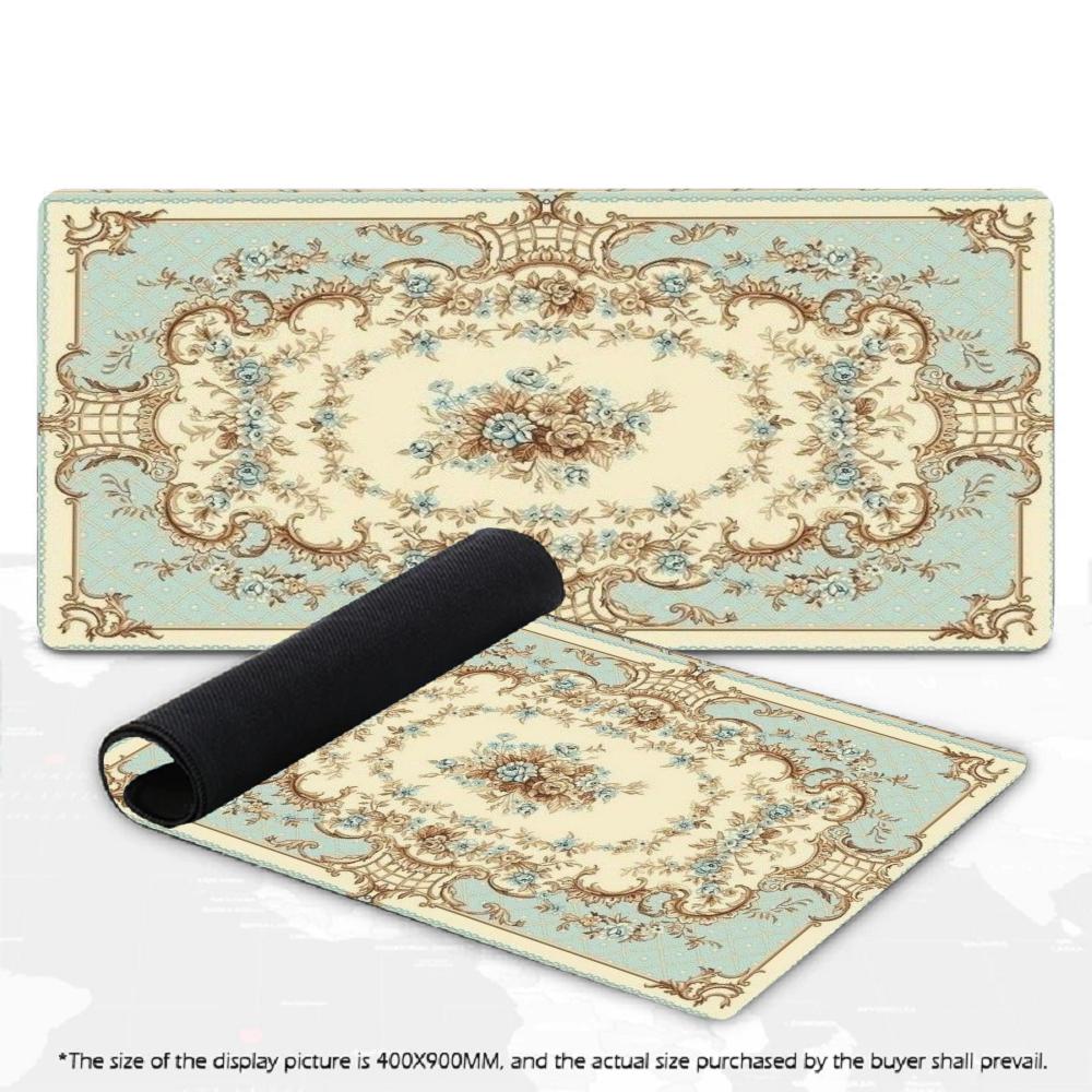 Oriental Mandala Persian Rug XXL Gaming Mouse Pad Non-Slip Rubber Deskmat Overlocked Edge PC Keyboard Desktop Game Table Mats