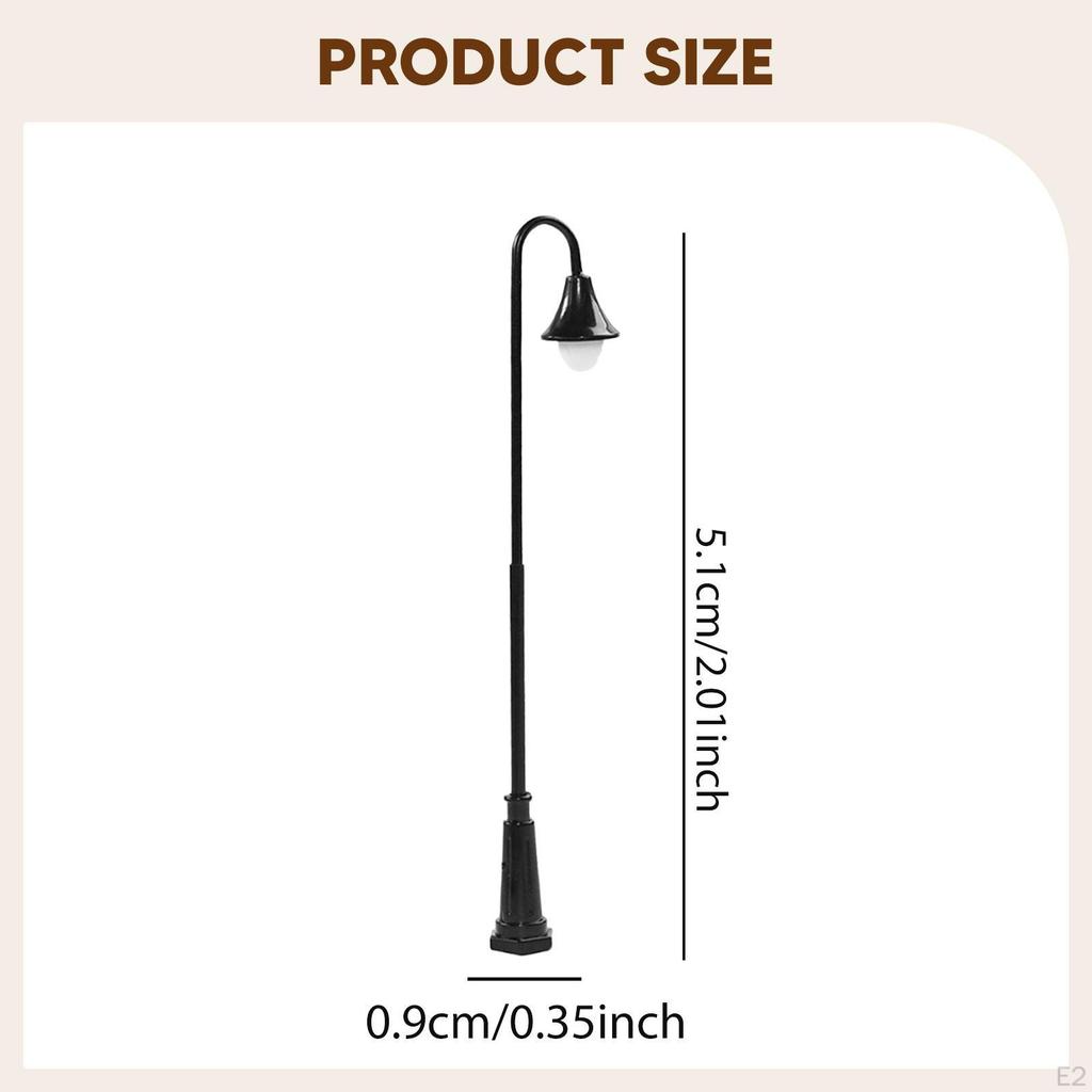 3 Pieces Mini Street Posts Light Model Dollhouse Decoration 3V Accessories Retro Sand Table Lighting