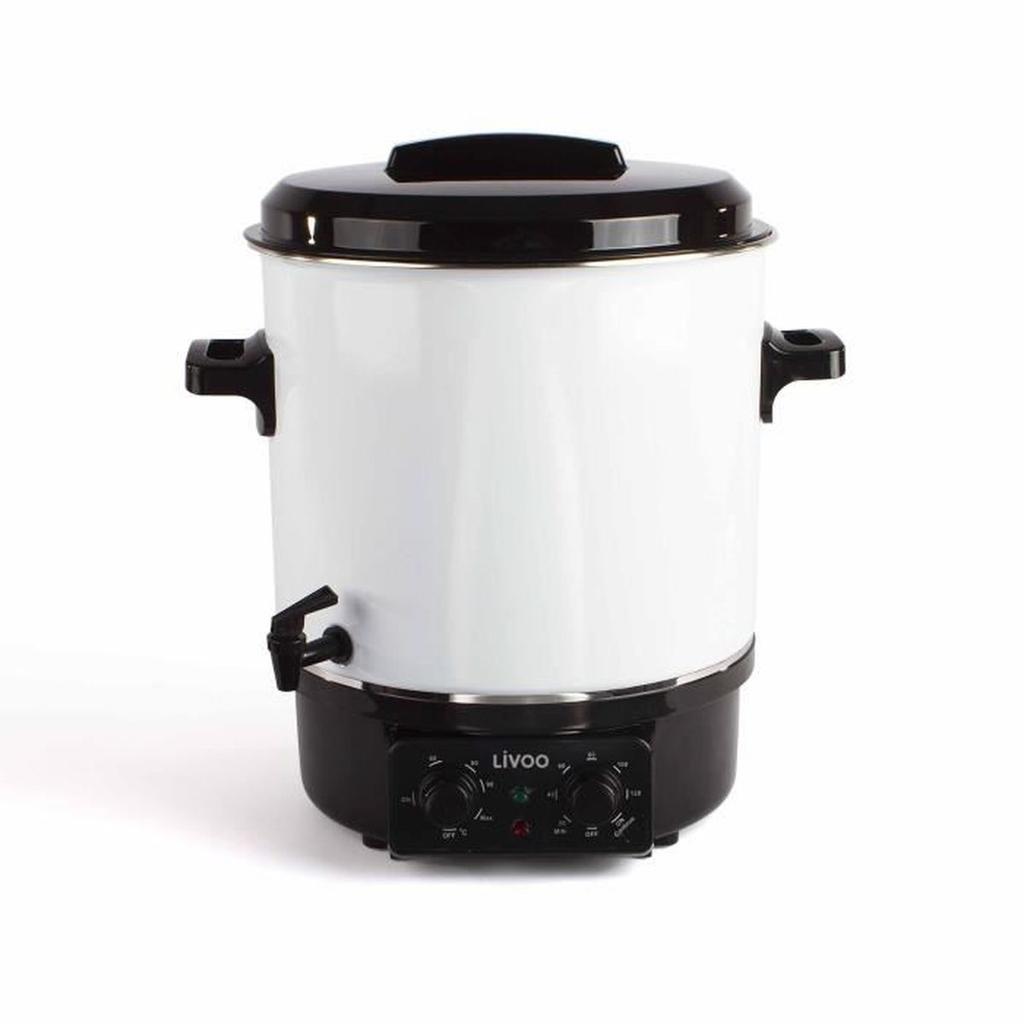 Stérilisateur a bocaux électrique - LIVOO - DOM334 - 1800W - 27L - Ø35 cm - Thermostat réglable et minuterie - Cuve acier émaillé