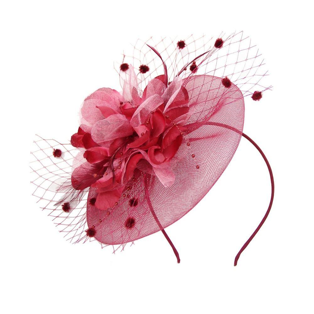 Feathers Mesh Fascinator Hat Exquisite Bride Headdress Fashion Veil Hat Headwear  Lady
