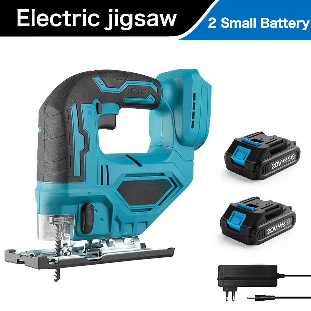 20V 2700RPM Cordless Jigsaw High Power Electric Curved Saw Portable Multi-Function Woodworking Power Tool