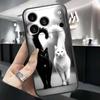 Anime cartoon cat illustration For Apple iPhone 17 16 16E 15 14 13 12 11 Pro Max Plus Black Soft Silicone Phone Case