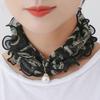 Women Faux Pearl Ruffled Square Scarf Fashion Multi-use Lace Hair Band Gift