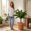 Artificial Agave Plant with Realistic Leaves and Textured Stem Indoor Outdoor Decorative Faux Tropical Greenery for Home Office Garden Display