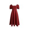Square Neck Retro Short Sleeve Women Dress  Fashion Summer Elegant Female Basic Bodycon A Line Dresses