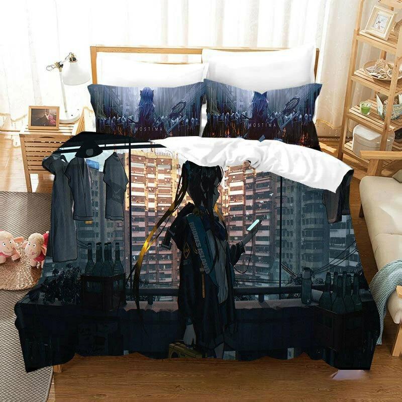 Anime Game Arknights Bedding Set Boys Girls Twin Queen Size Duvet Cover Pillowcase Bed Kids Adult Fashion Home Textileextile Tool