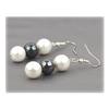 Les Trésors De Lily [K2892] - Designer Earrings 'Perla' White Gray