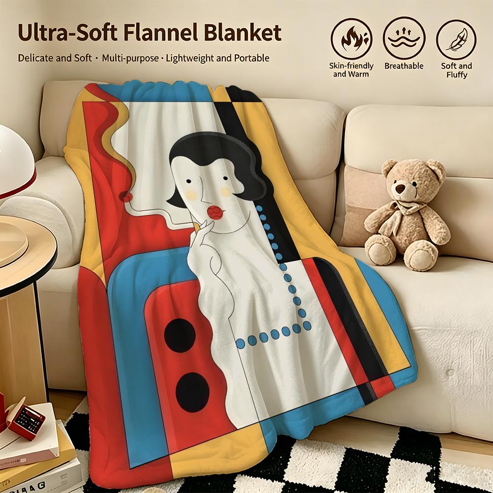 artist JJohn Battalgazii Throw Warm Soft Flannel Blanket Multiuse for Sofa Bed Camping Travel Nap