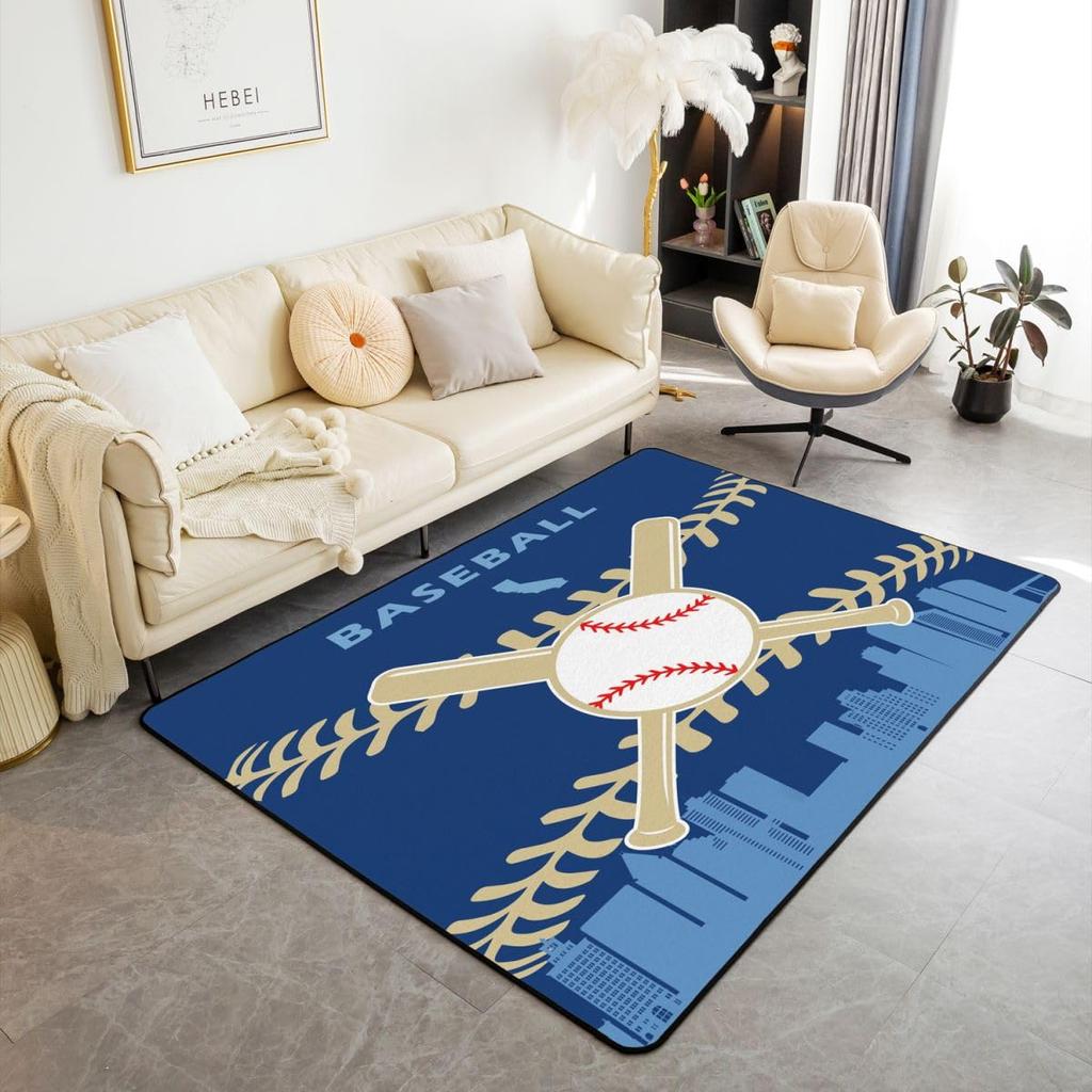 Ковер Erose Bridal Boys Baseball Area Rug 5x7 для подростков и молодежи, Ковер с изображением бейсбольной команды в подарок, Спортивные ковры для спальни, Городской ковер для помещений с тематикой бейсбола