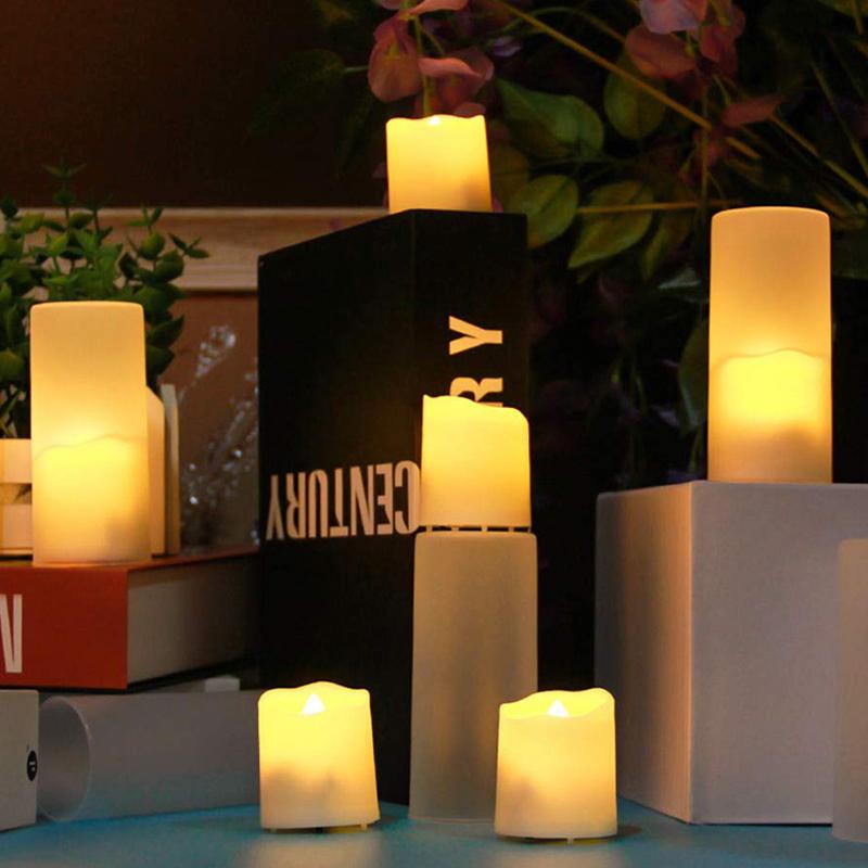 USB Rechargeable LED Candle with Flickering Flame Timer, Remote Control, Home Decor, Wedding, Birthday, Decorative Tealight