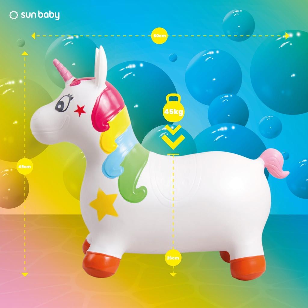 Children's jumping jack with pump White Unicorn