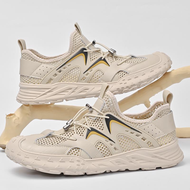 Fashion Breathable Sneakers Hollow Out Footwear New Design Running Shoes for Men Breathable Sports Shoes Light Weight Male Summer Flats