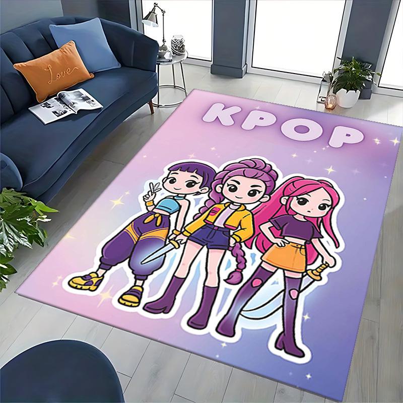 1pc KPOP Anime Cartoon Design Chair Mat - Festival Gift for Office, Home Decor, Living Room, Bedroom, Game Room - Non-Slip Carpet Suitable for All Sea