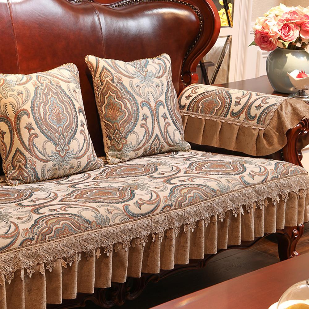 Europe Style Retro Jacquard Chenille Sofa Cover Furniture Sofa Armrest Chair Protector Towel Anti Slip Slipcover Home Sofa Towel