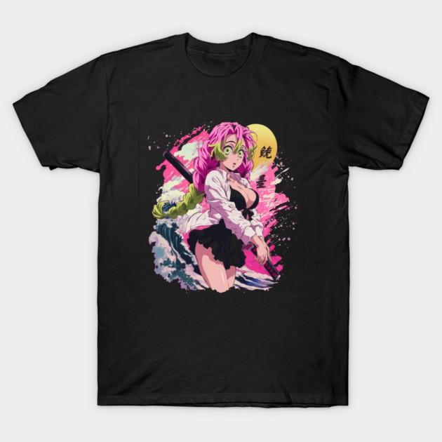 Mitsuri Kanroji Waifu Shirt Kimetsu No Yaiba Anime Unisexga Black Tshirt V13