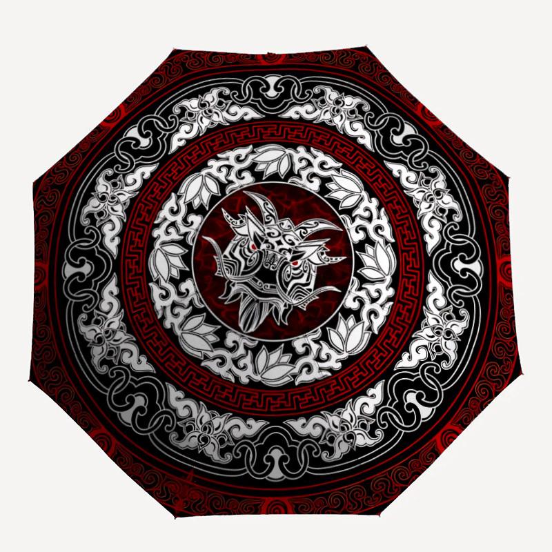1pc Mythical Beast Ornament Automatic Open/Close Umbrella - Portable Collapsible Umbrella with 8-Rib Stability, Fashion Lovers Yy251017131
