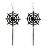 Fashionable Holiday Costume Jewelry 1 Pair Halloween Earrings for Women, Skeleton Spider Pumpkin Women Ghost Bat Dangle Earrings, Gothic Accessories