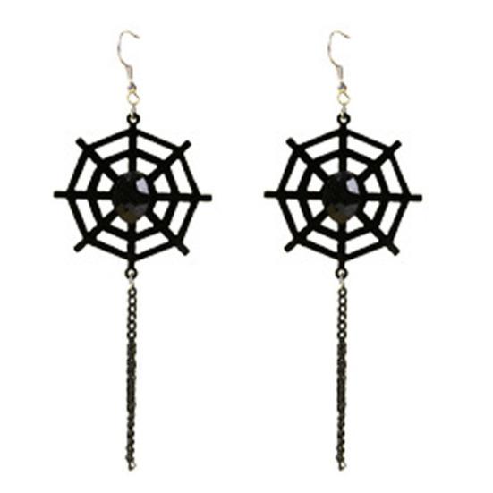 Fashionable Holiday Costume Jewelry 1 Pair Halloween Earrings for Women, Skeleton Spider Pumpkin Women Ghost Bat Dangle Earrings, Gothic Accessories