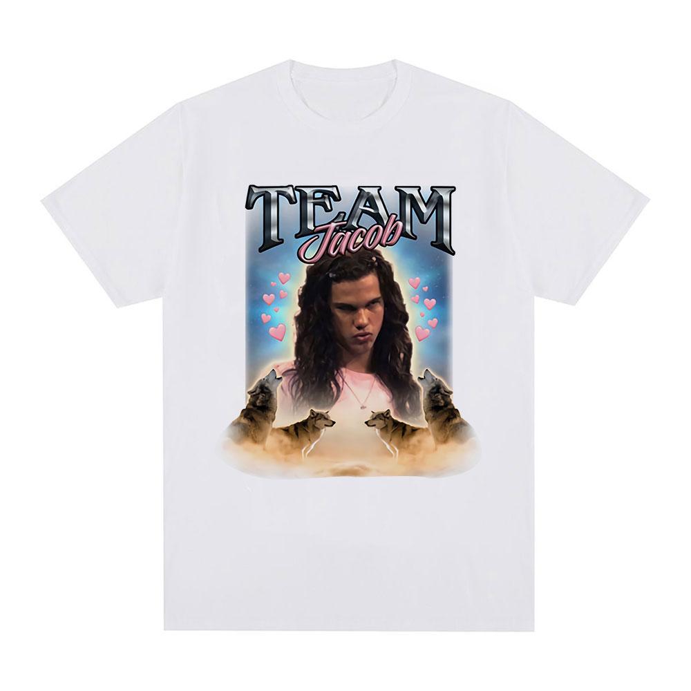 Team Jacob Team Edward Graphic T-shirt Funny Meme Short Sleeve T-shirts Men Women Fashion Cotton Oversized T Shirts Streetwear