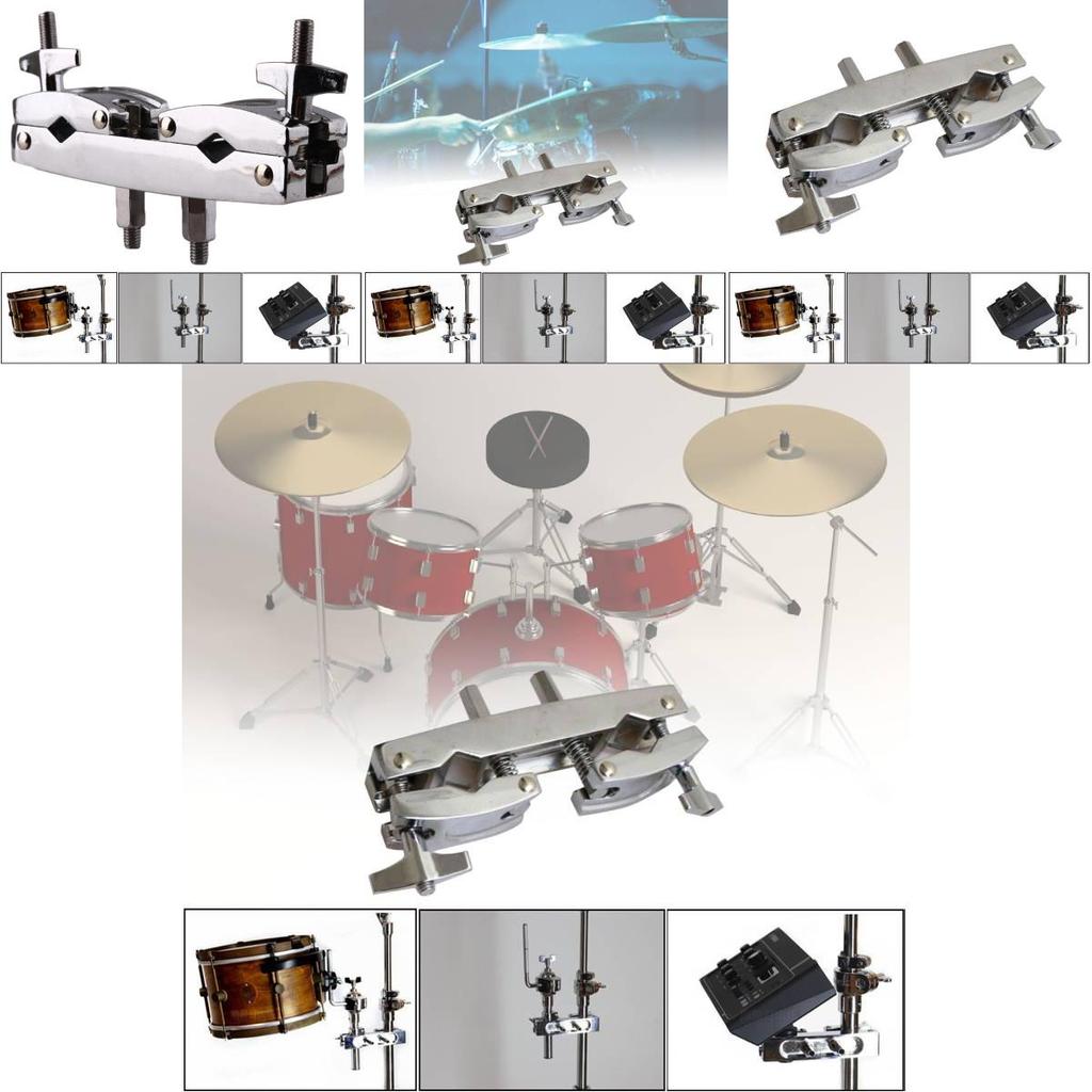Heavy Duty Drum Set Clamp Reliable Dual Drum Holder Jazz Drum Mounting Clip