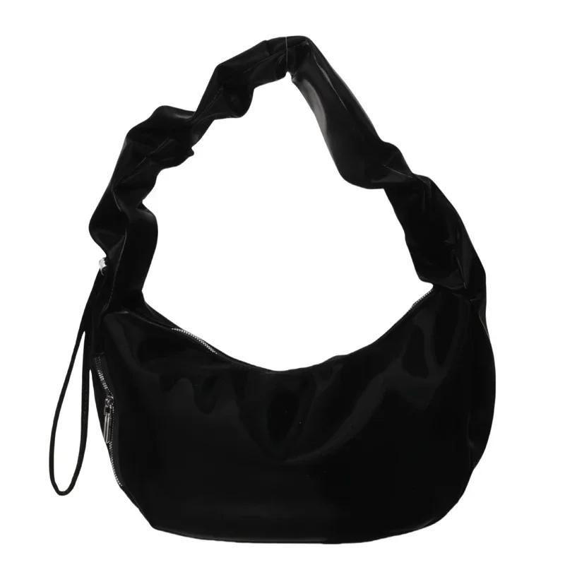 Solid PU zipper large capacity soft versatile shoulder bag crossbody bag  high quality  simple fashion