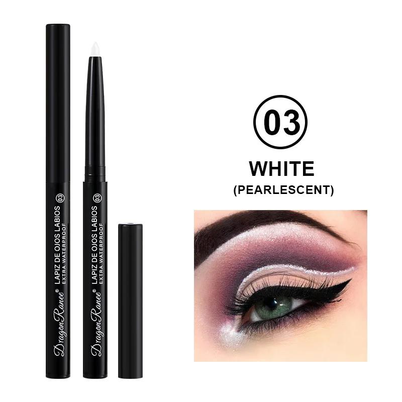 Wasserdichter matter/perlmuttartiger Eyeliner-Gelstift, glatt, weiß, schwarz, Eyeliner, liegender Seidenraupenstift, Creme-Make-up für die Augen