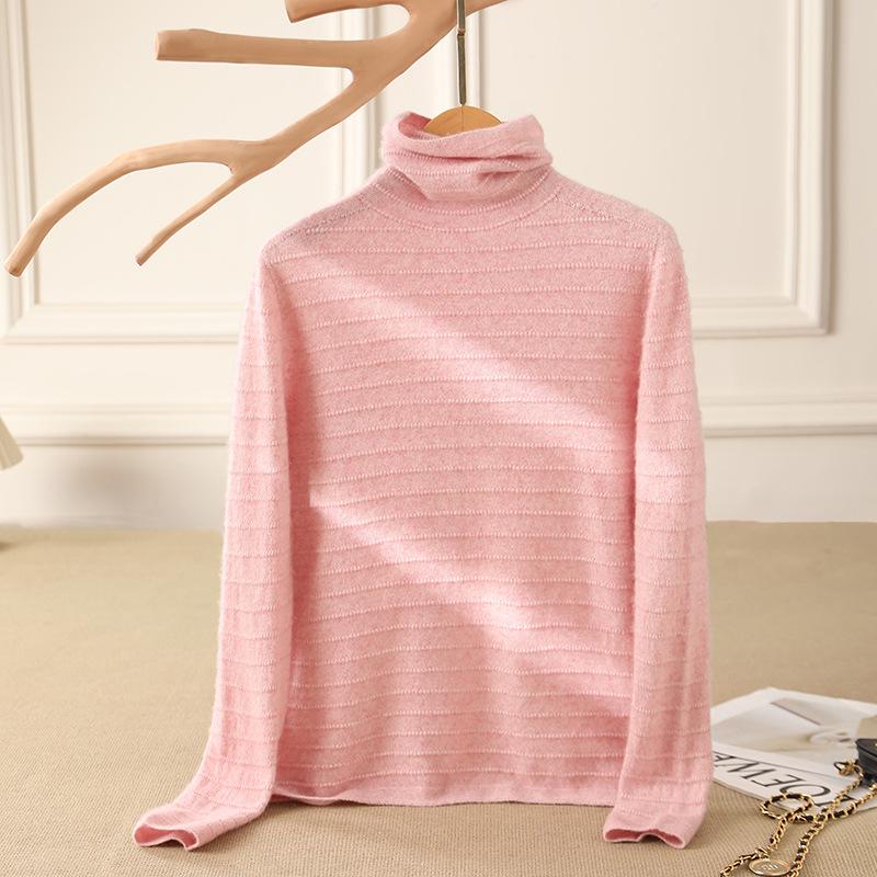Autumn And Winter Pile-Neck Cashmere Sweater Solid Color Cashmere First-Line Ready-To-Wear Cross-Road Sweater Loose Casual Solid Color Knitted Sweater