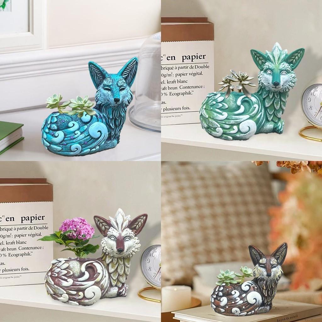 Adorable Resin Fox Planter For Succulents Beautiful Modern Garden Decor For Home