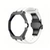 For Swatch X Royal Pop Stainless Steel Watch Case Wear Resist Silicone Sport Replacement Band for Sport Activities Daily Commute