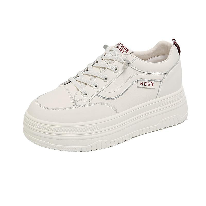 The First Layer of Cowhide Thick-soled White Shoes, Children's Inner Height-increasing Women's Shoes, Autumn New Versatile Casual Sports Board Shoes