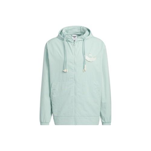 adidas Letter Logo Print Colorblock Hooded Loose Jacket Men’s Light Green XL светло-зеленый