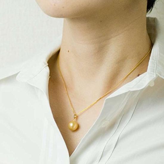 K18YG South Sea White Pearl 10mm Genuine Round Gold with Certificate of Auspicious June Wedding New Employee Day Gift a Care Convenient Drawstring and