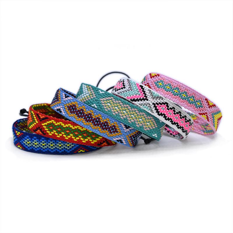 Ethnic Style Handmade Woven Cotton Linen Wristband Bracelet