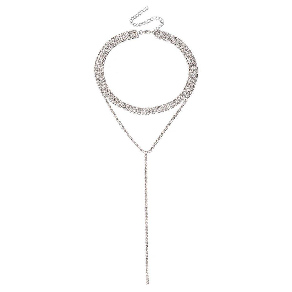 Korean Rhinestone Tassel Necklace: Stylish, Versatile Clavicle Chain Jewelry