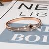 European & American Fashion Rose Gold Clover Stainless Steel Diamond Bracelet