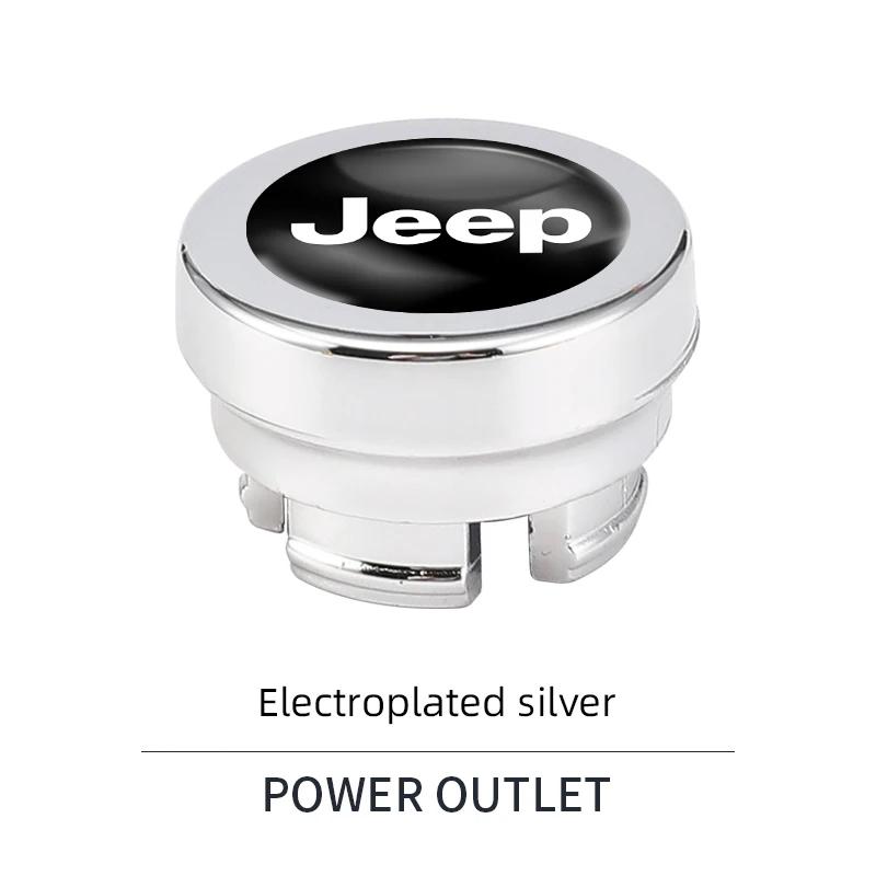 

For Jeep Car Cigarette Lighter Cover DustProof Decoration Cap For Jeep Grand Cherokee Wrangler JK Gladiator Compass Renegade