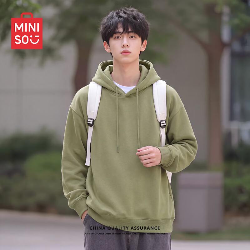 MINISO Men's Casual Loose Fit Hooded Pullover Sweatshirt