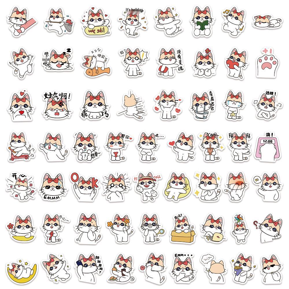 1800 Realistic Cartoon Kitten Stickers: Cute Cat Graffiti Collection for Creative Decoration