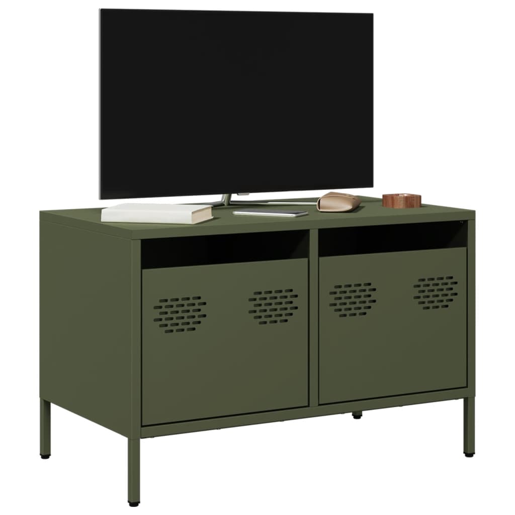 TV Stand In Olive Green 68 X 39 X 43.5 Cm Cold Rolled Steel