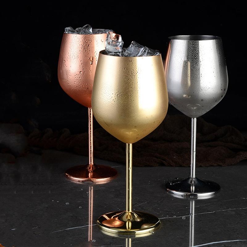 Stainless Steel Wine Glass Metal Wine Glass Bar Supplies Hotel Supplies Household Kitchen Supplies Cocktail Glass Rose Gold Wine Cup