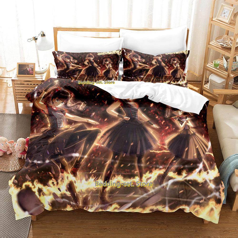 Comforter Babymetal Band Bedding Set Single Twin Full Queen King Size Bed Set Adult Kid Bedroom Three-Piece Suits 3D Anime Bed Sheet