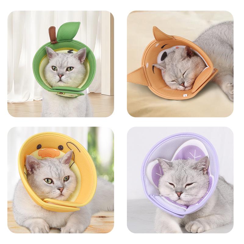 Breathable Mesh Pet Elizabeth Collar - Soft Anti-Lick/Bite Grooming Headgear for Cats & Dogs