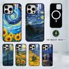 Van Gogh Starry Sunflowers Phone Case For iPhone17,16,15,14,13,12,11 Plus,Pro Magnetic For Magsafe Wireless Charging