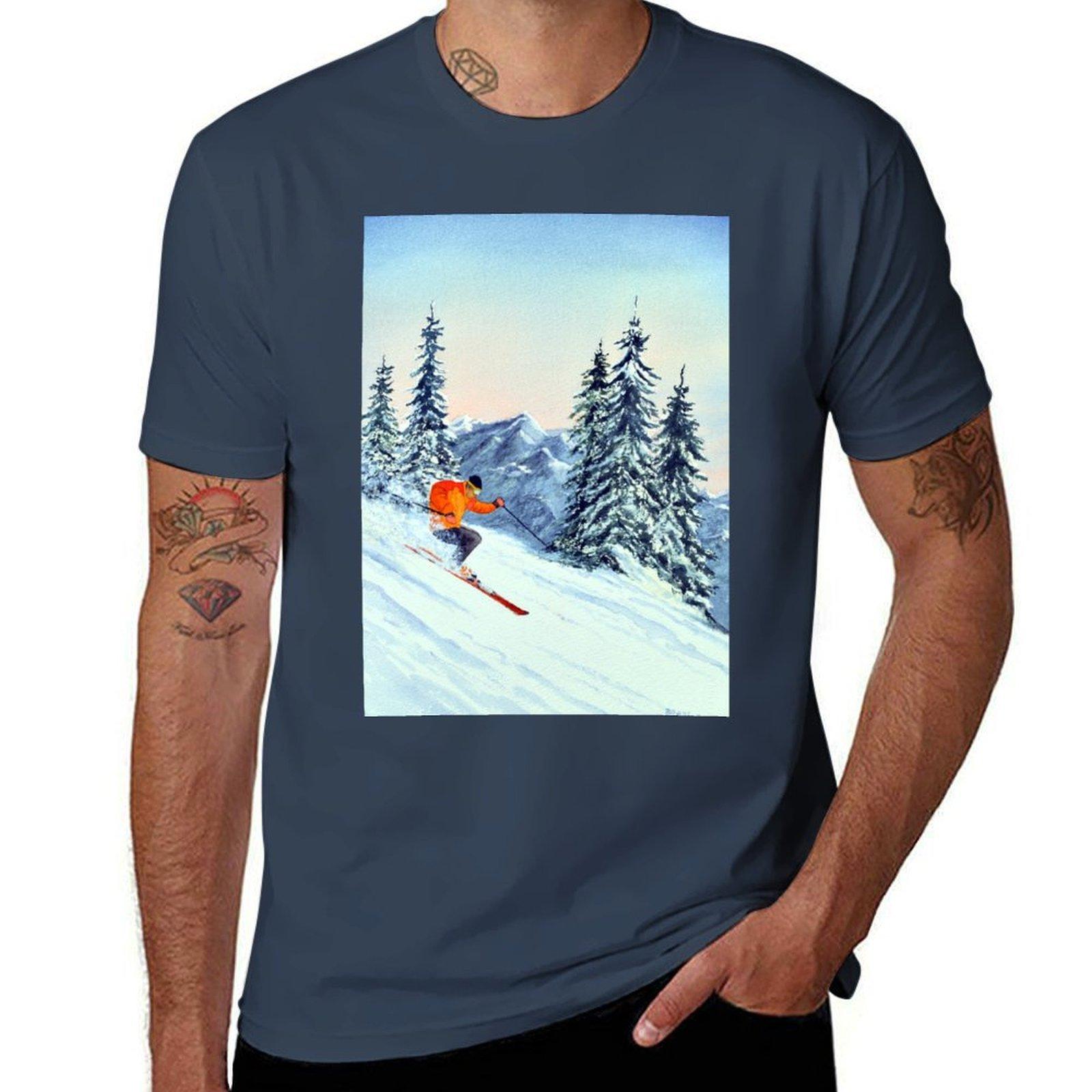 Skiing The Clear Leader Tshirt Casual All Match Short Sleeve Tshirt S