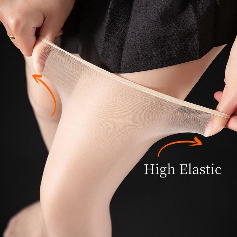 

Solid Ultra-thin Breathable Medias High Stretchy Over Knee Sheer Invisible Socks Women Summer Streetwear Sexy Silk Stockings One Size