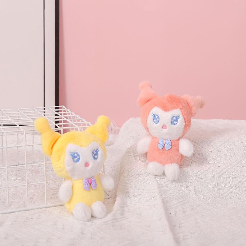 Adorable Plush Cartoon Kuromi Doll Backpack Accessory Cute Bag Charm Keychain
