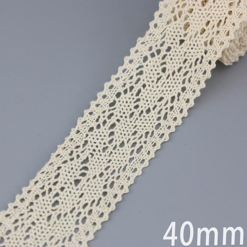 Baumwoll-Spitzenband Beige DIY Handgemacht Hochzeitsparty Basteln Geschenkverpackung Patchwork Gehäkelte Spitze (5 Meter/Lot)