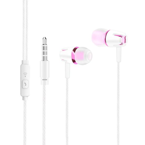 Fone de ouvido intra-auricular de 3,5 mm com graves pesados e fone de ouvido com fio de plástico moderno para smartphone