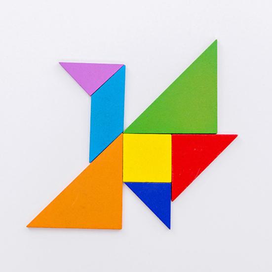 Dřevěné barevné tangram geometrické puzzle deska vzdělávací hračka pro děti dárek