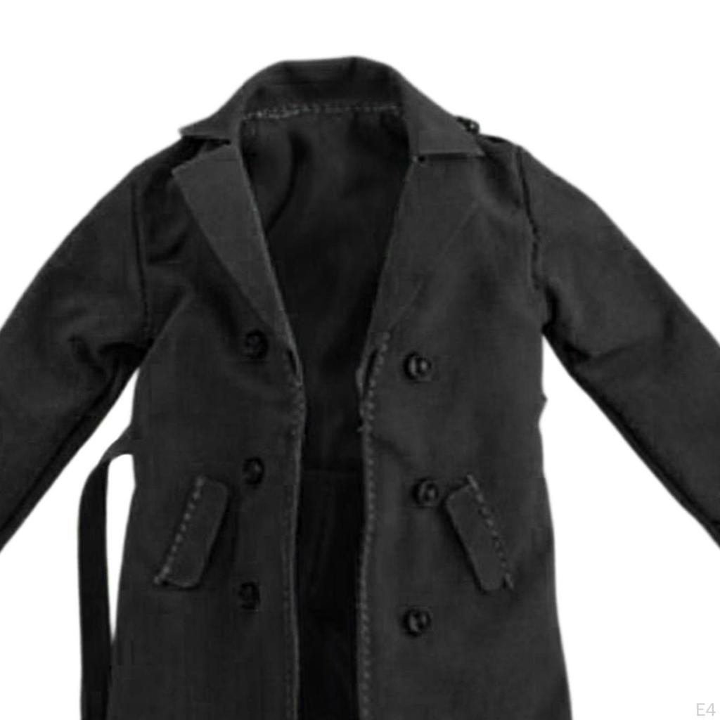 1/12 Male Female Trench Coat Miniature Clothing Handmade Doll Clothes for 6 inch Figures